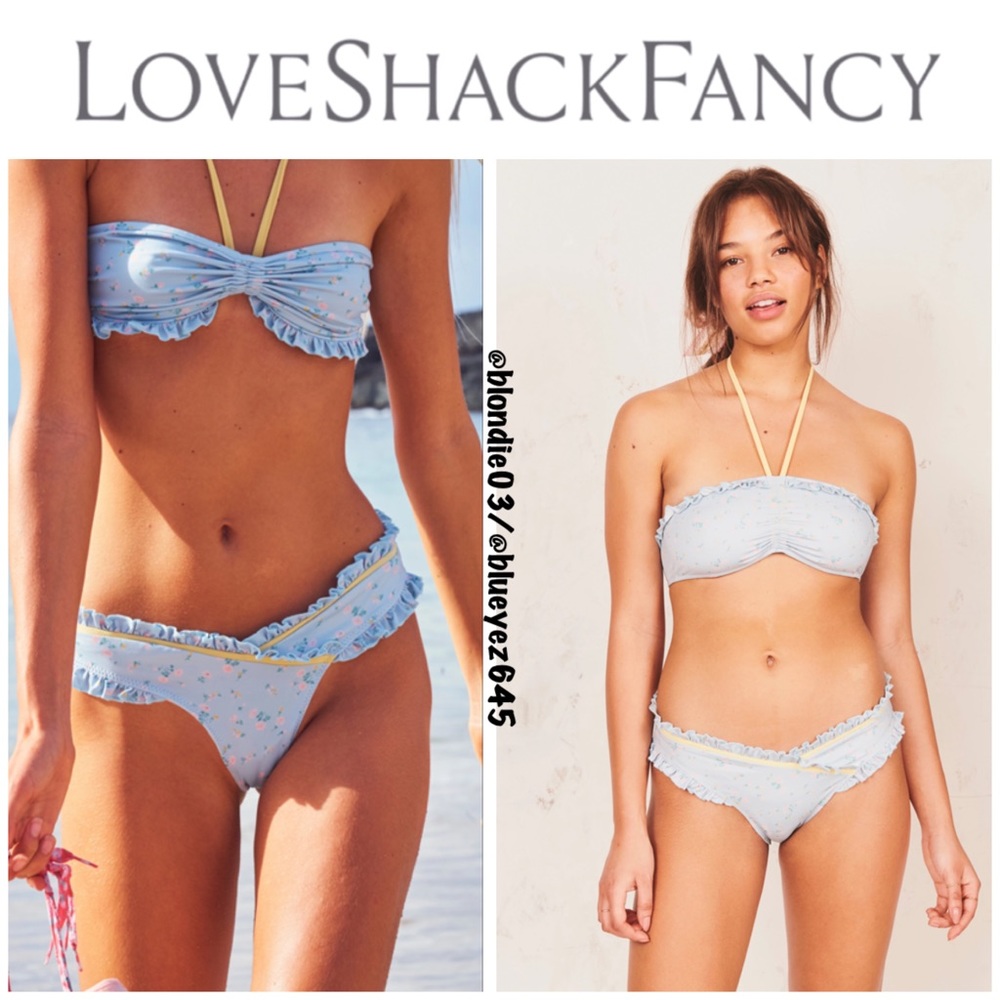 LoveShackFancy Jewel Bikini Set in Bella Blue L